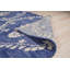 Tapis bleu moderne à motif géométrique en laine noué à la main-124206308