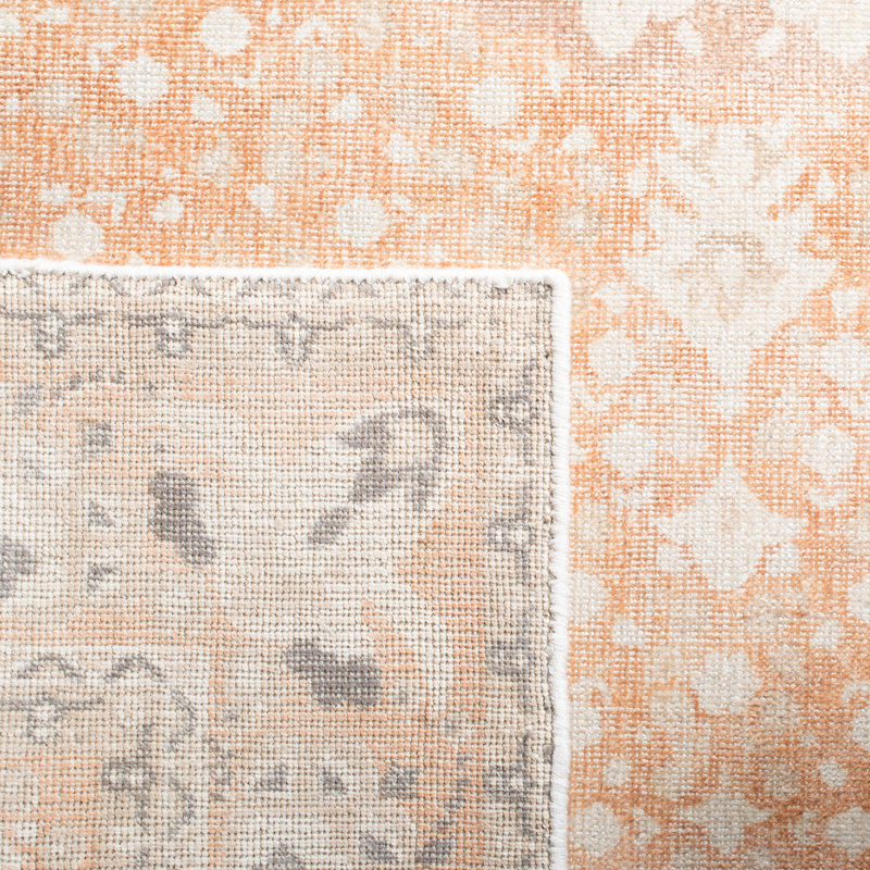 Woodford Hand Loomed Viscose/Cotton Oriental Rug in Orange, Rectangle 8' x 10'