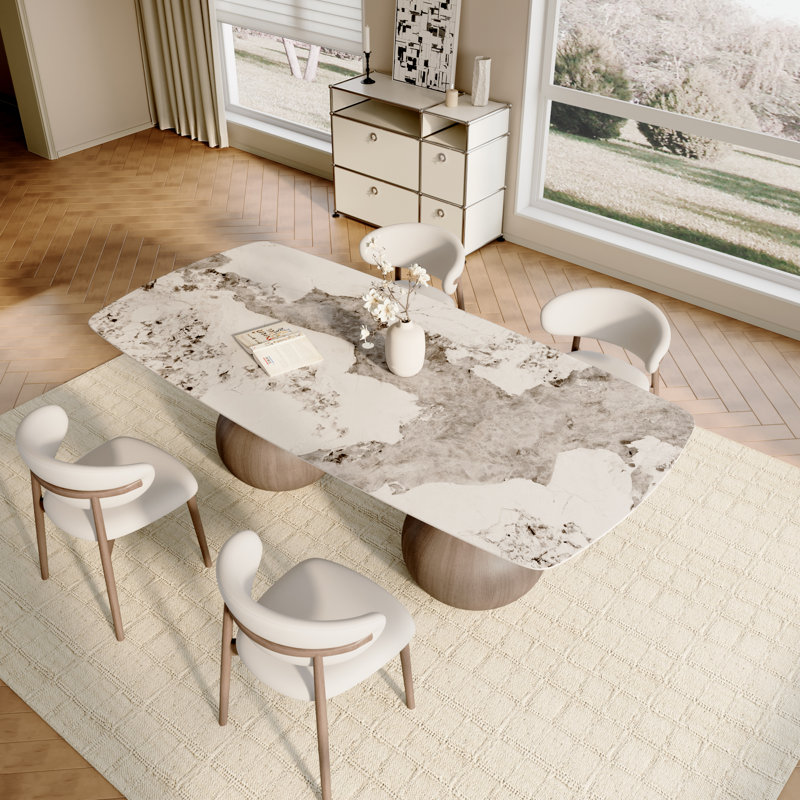 Ensemble de salle à manger 5 pièces Otelia, 5 pièces: table, 4 chaises, H 29,53 po x L 93,7 po x l 43,3 po