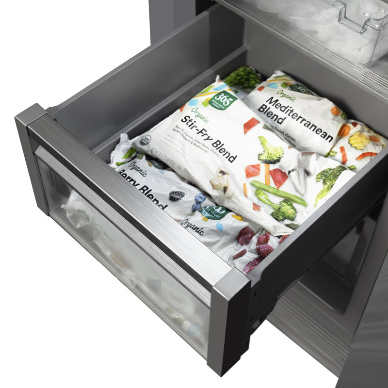 ZLINE Autograph Edition 18 po. 8,6 pi³ Congélateur colonne à charnière avec intérieur gris graphite et détails noir mat, Oui