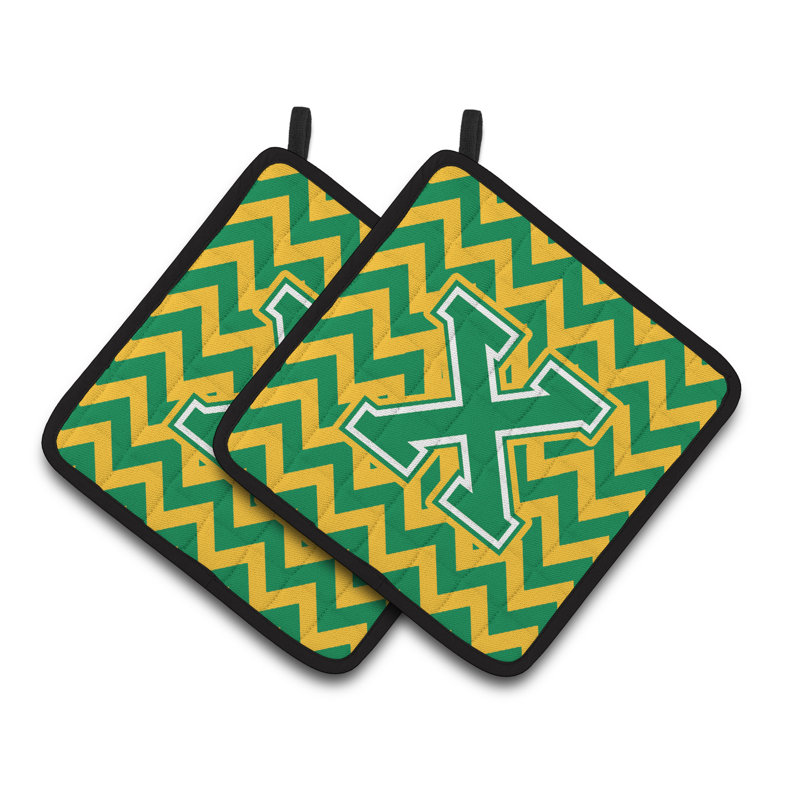 Poignée à chevrons, X, Vert/doré