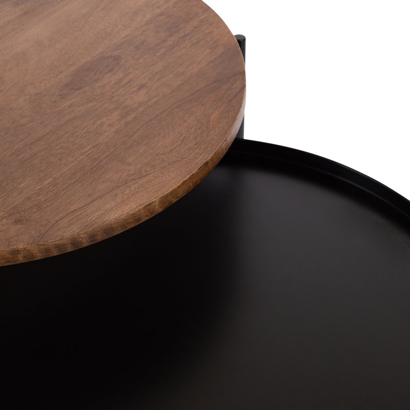 Gwynn Tray Top Nesting Tables, Natural Black Top/Black Base
