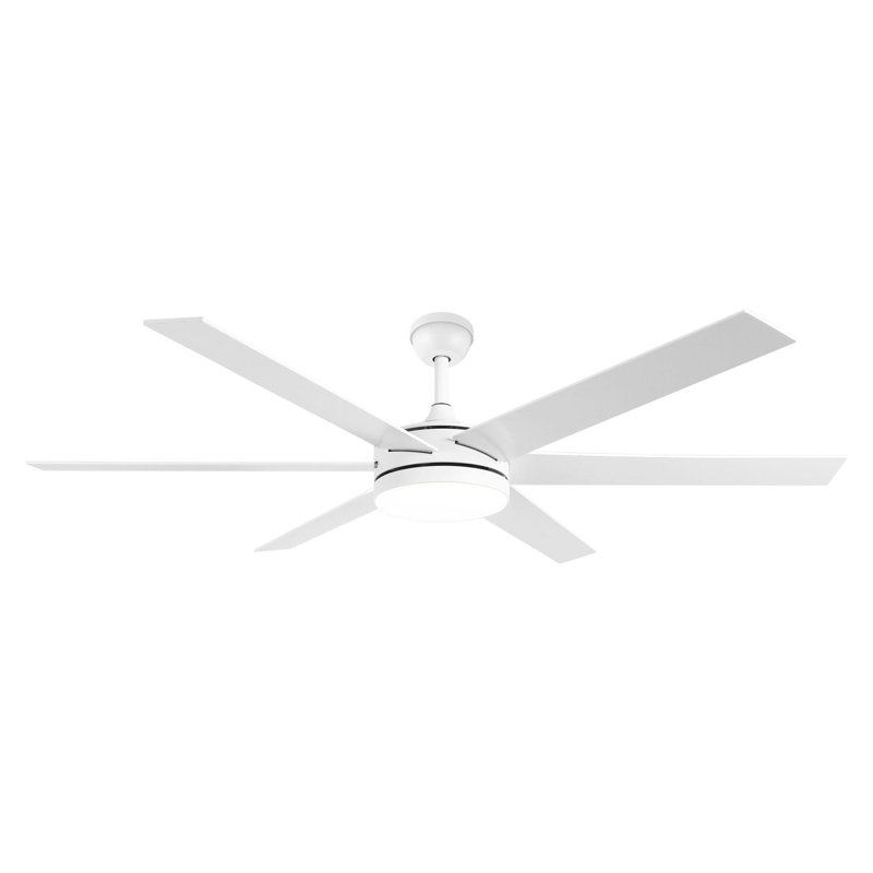 Ventilateur de plafond 6 pales SkyFan Cassiopeia, Blanc mat / érable