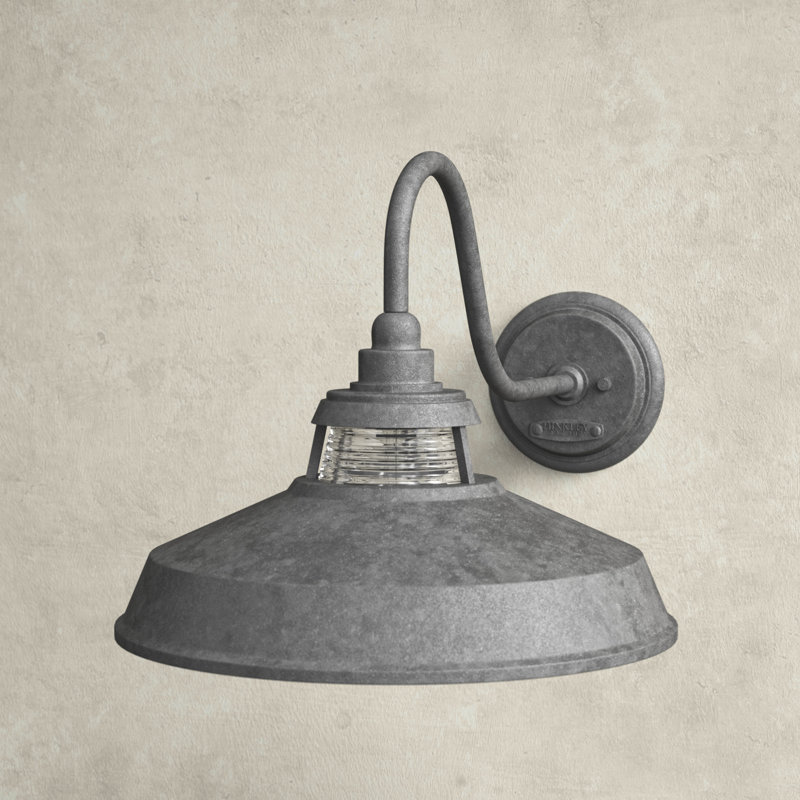 Calum Aluminum Wall Light, Aged Zinc, 11.5" H x 14" W x 24" D