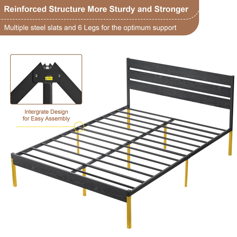 Purtell Steel Piece Bedroom Set, Black, Full / Double