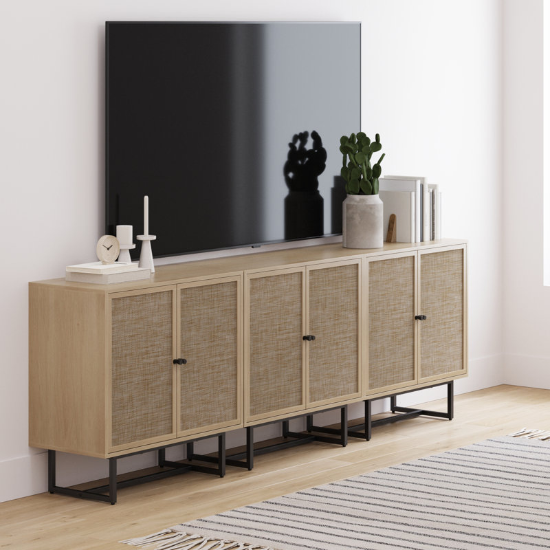 Ensemble de meuble ou meuble télé 3 pièces, Noir / chêne clair