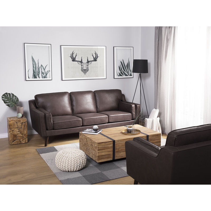 Forsyth Faux Leather Loveseat, Brown, 3 Seat