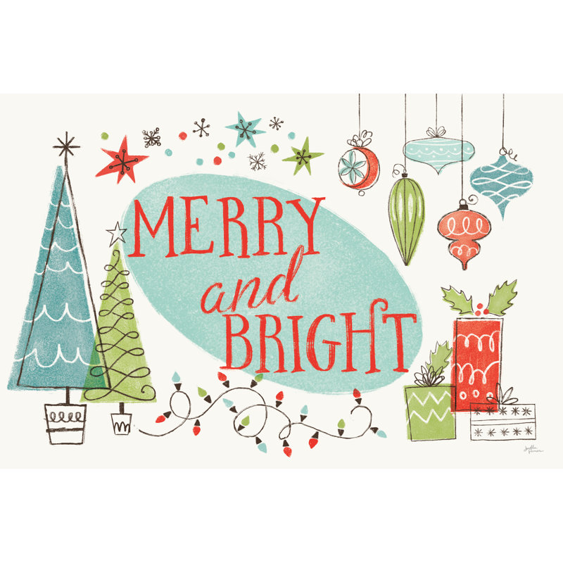 Retro Christmas I - Wrapped Canvas Painting, 20cm H x 30cm W x 3.8cm D