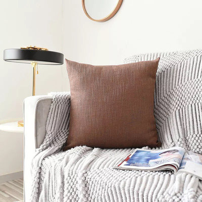 Housse de coussin carré en lin uni