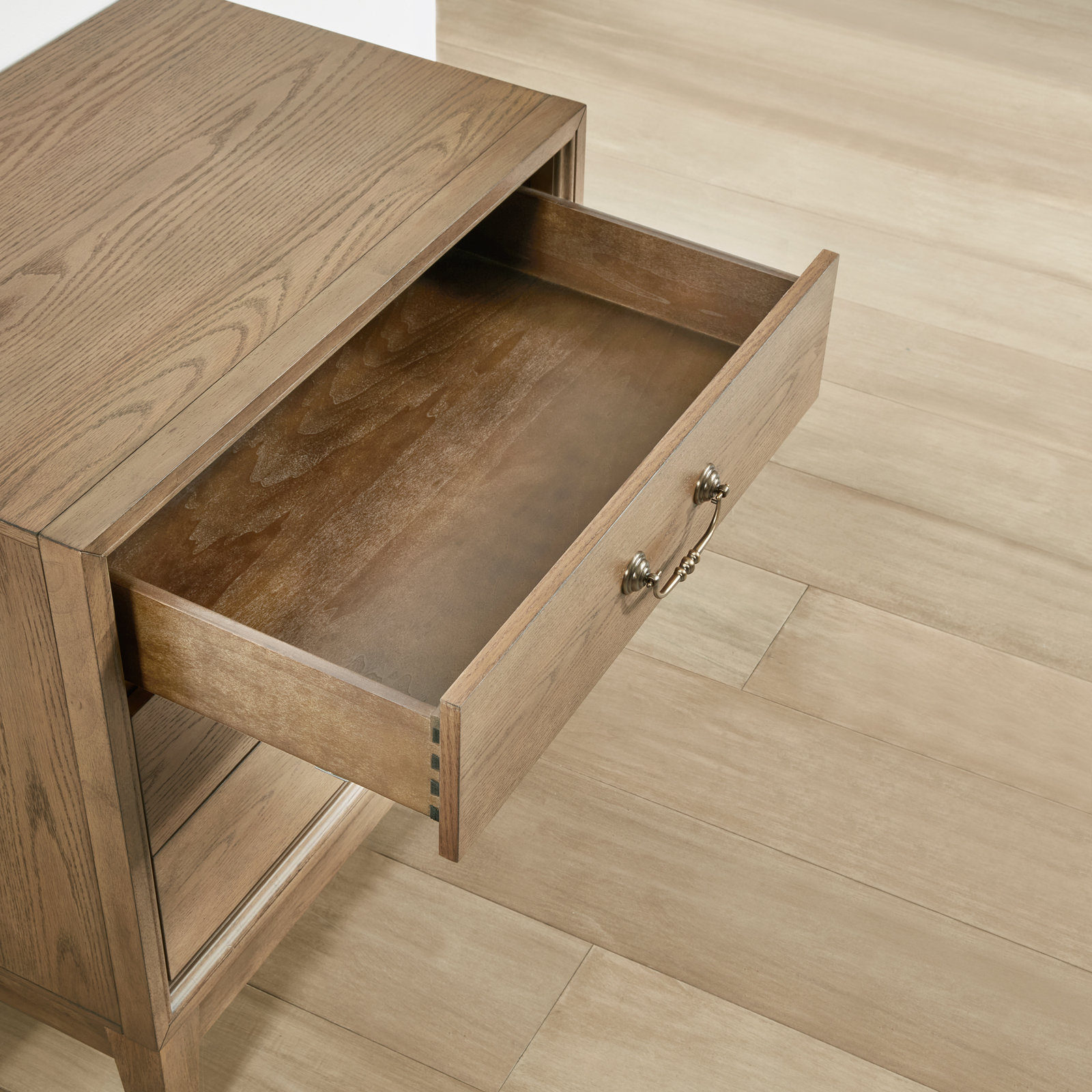 Bartlett 3-Drawer Oak Nightstand, Brown