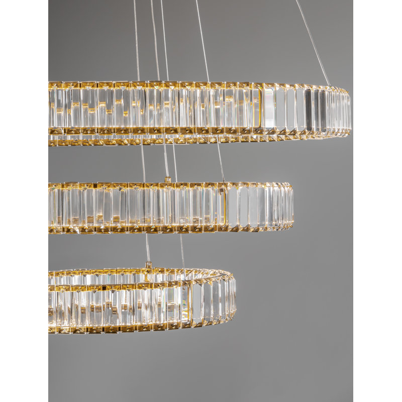 3 - Light Gold LED Crystal Pendant