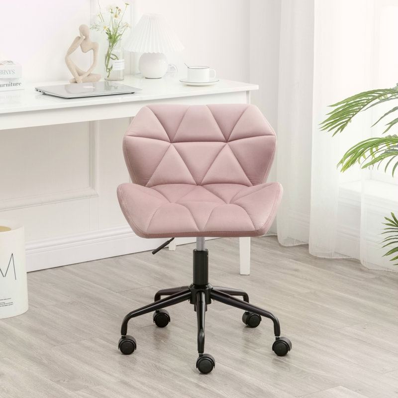 Chaise de bureau pivotante et capitonnée, Mauve