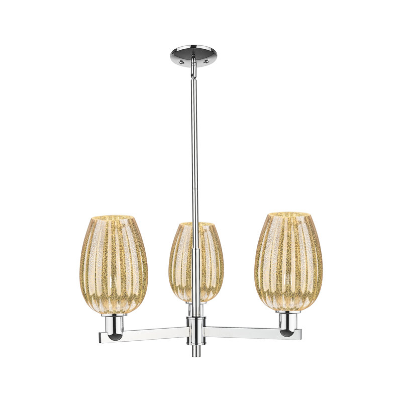 Lustre suspendu 3 lumières Preston, Chrome poli, Mercure, Trois lumières