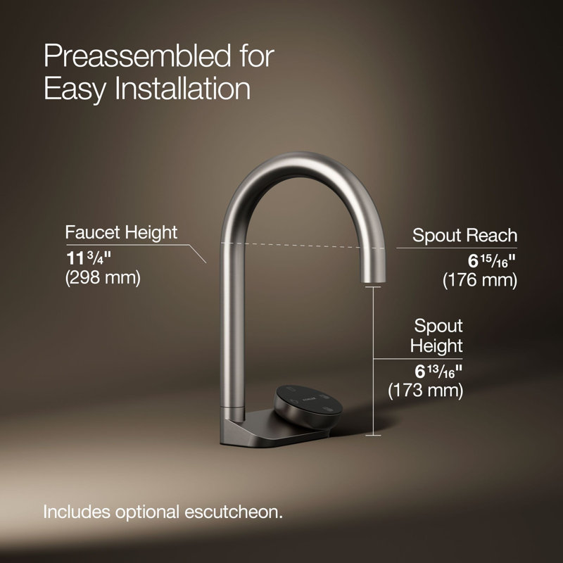 Aquifer4-In-1 Short Arc Beverage Faucet, Stainless Steel