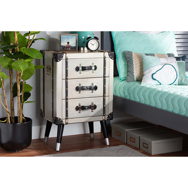 Alvamedina 19.64'' W Metal Nightstand