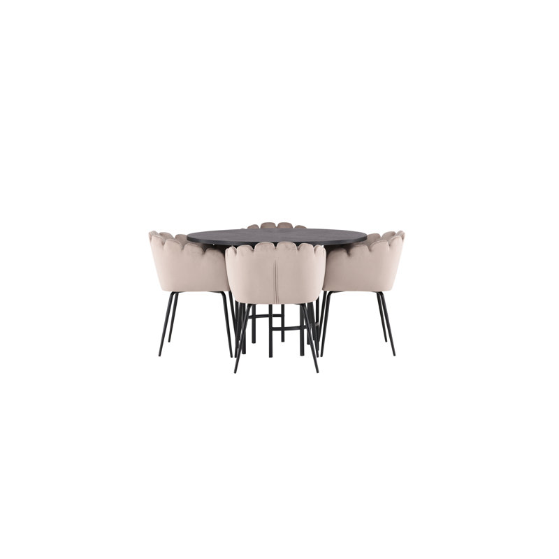 Adaline 4 - Person Dining Set, Black