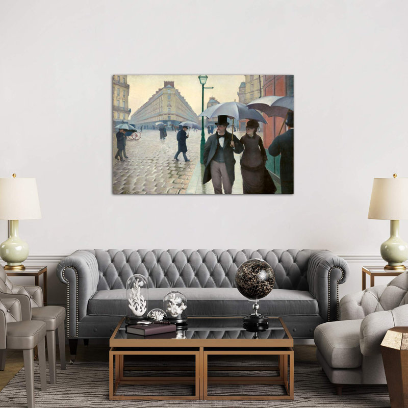 Paris Street: A Rainy Day by Gustave Caillebotte - Painting on Canvas, No Frame, 152.5 cm H x 101.5 cm W x 3.175 cm D