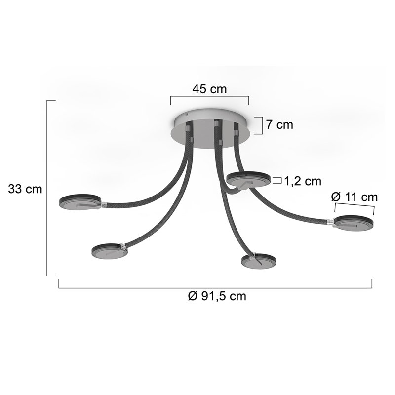 Asrf LED Flush Ceiling Lights, Silver