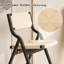 Chaises pliantes en bois, chaises pliantes, chaises de salle à manger en bois empilables pour la cuisine et la salle à manger, siège et dossier tissés, ensemble de 2 chaises de salle à manger-944310213