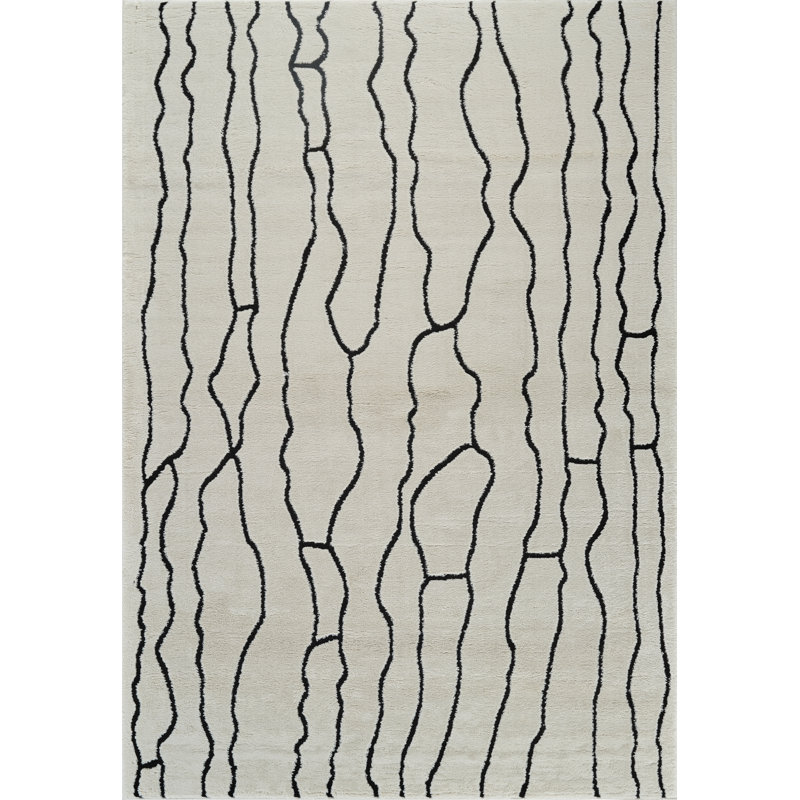 Rug Branch Alinda Collections Abstract Cream Indoor Area Rug, Rectangle 6'8" x 9'7"