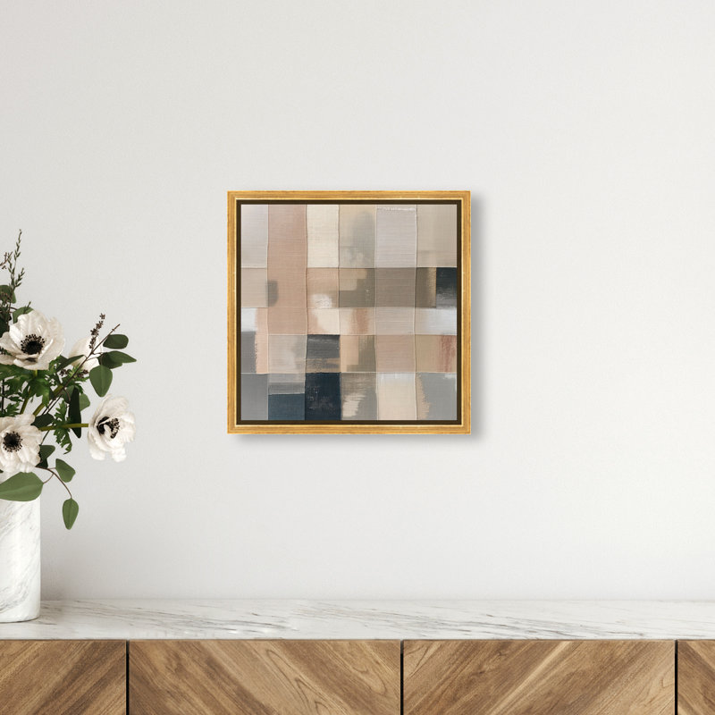 Boxed in Ebony I Canvas Abstract Print by Oliver Gal, Black Frame, 12 x 12, 13"H x 13"W, Gold Frame
