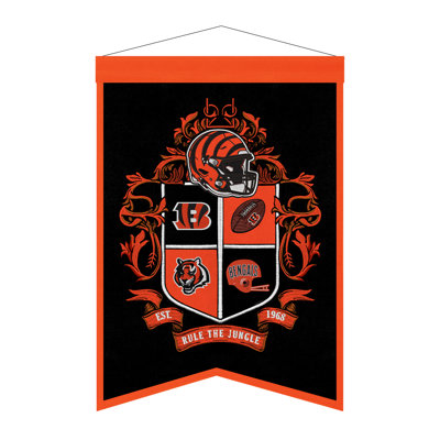 NFL Cincinnati Bengals Crest Banner Wall Decor | 15 x 22 in