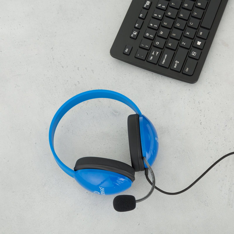 Heavy Duty Mobile-Ready Kids Headphone, Bleu