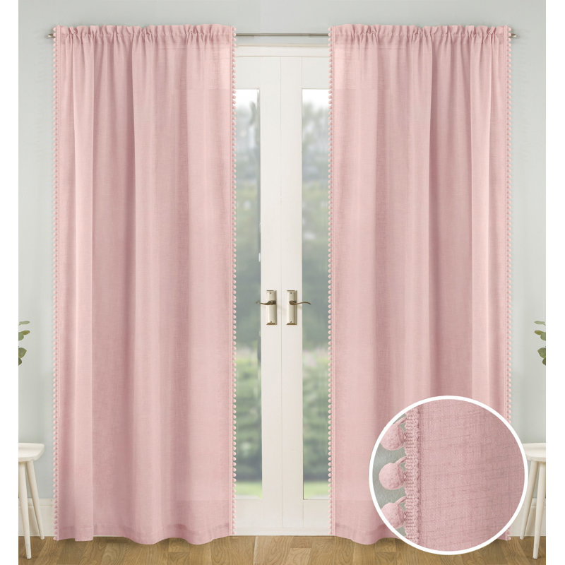 Duncansville Polyester Sheer Rod Pocket Curtain Pair, White, 140cm Width x 229cm Drop