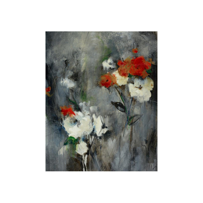 Jardin gris - Peinture, Gel coupé au couteau, H 50 po x l 40 po