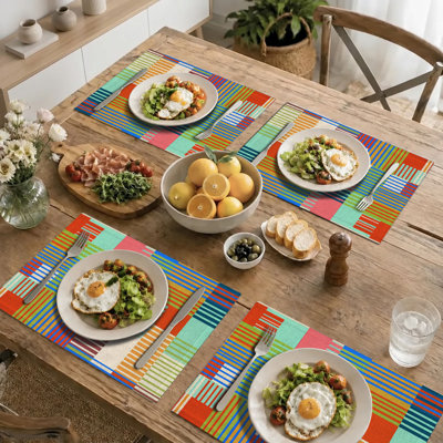 4-Piece Polyester Rectangle Dining Table Placemat