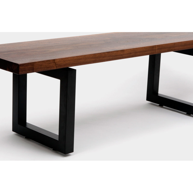 Gax Solid Wood Bench, Matte Black, 18" H x 48" W x 16" D