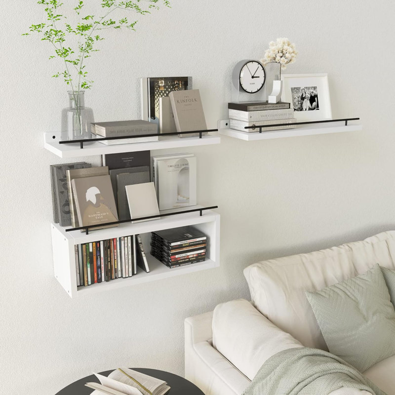 3 tablettes flottantes blanches