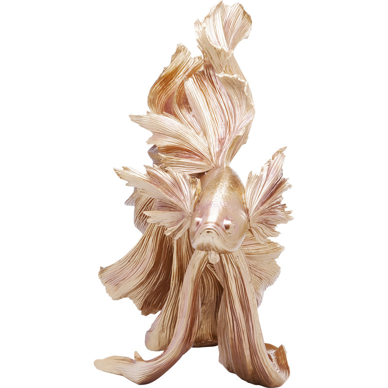 Deco Figurine Betta Fish, Gold, 57cm H x 63cm W x 33cm D