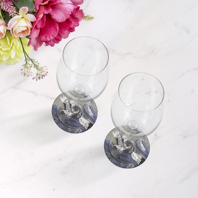 Sous-verres ronds en cuir Summer Palace Sybil, Sybil