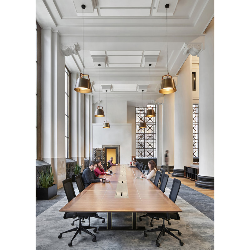 Imber LED Pendant, 22" H x 24" W x 24" D, Walnut/Distressed Brass, 3500K LED w/ Diffuser - Corded