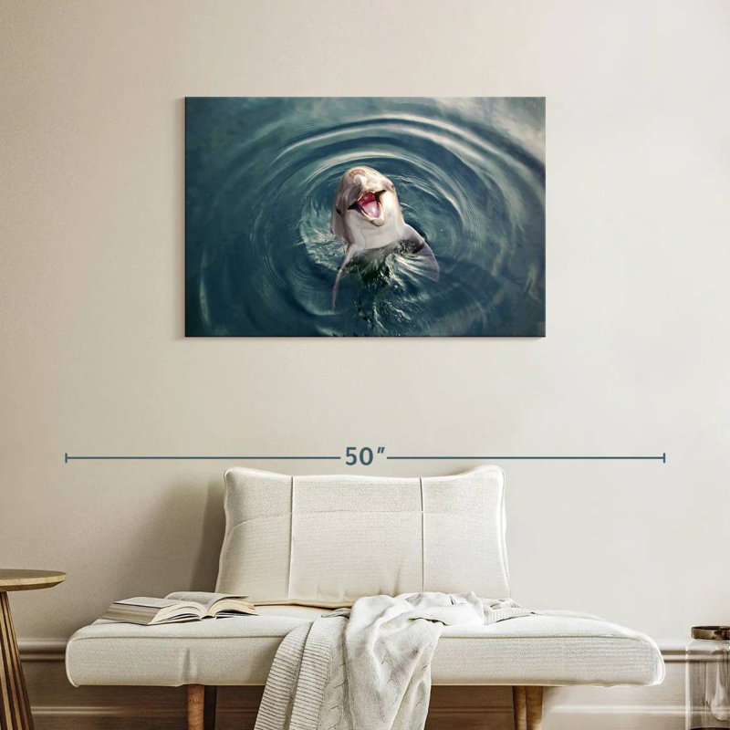 Brampt Excited Dolphin, 24" H x 36" W