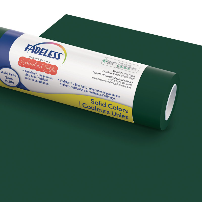 Papier babillard de style écolière Fadeless, Vert foncé