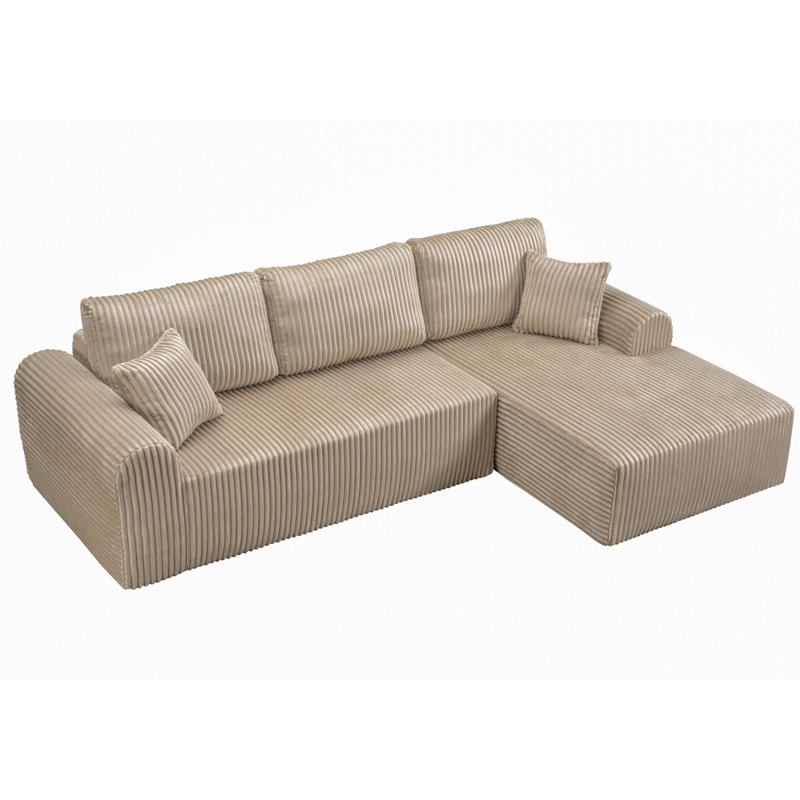 Canapé modulaire 109 po avec méridienne en forme de L et canapé modulaire 109 po., Chameau