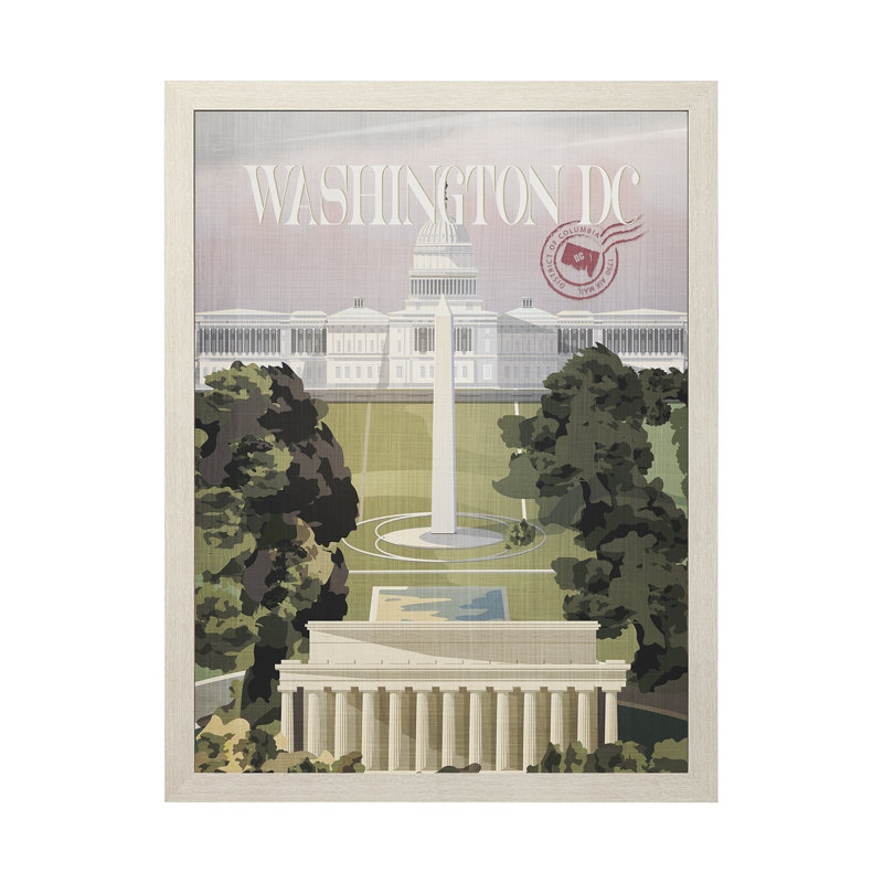 «Washington DC Go» par Simeng Wang, reproduction d'art encadrée sous verre, H 43 po x l 33 po x P 1,5 po, Sans mat