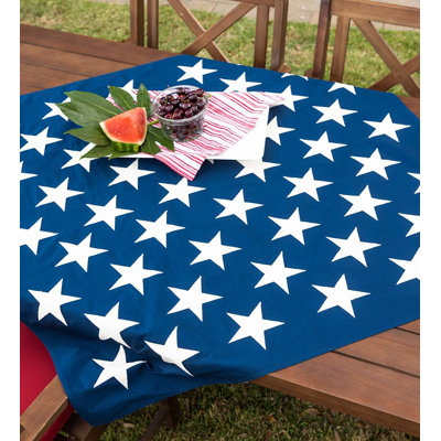 Jeté de table classique avec étoiles bleues et blanches