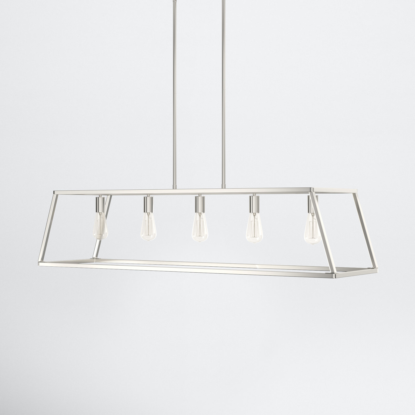 Clare 5 - Light Metal Dimmable Kitchen Island Chandelier, Polished Nickel