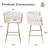 Set of 2 Counter Height Bar Stools, 26 Inch Modern Mid-Century Design with Backs & Metal Legs for Kitchen Island or Dining Area-1524790656
