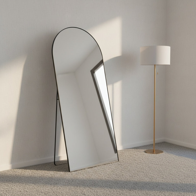 Miroir de plancher pleine longueur en aluminium, 21''×56'', Noir