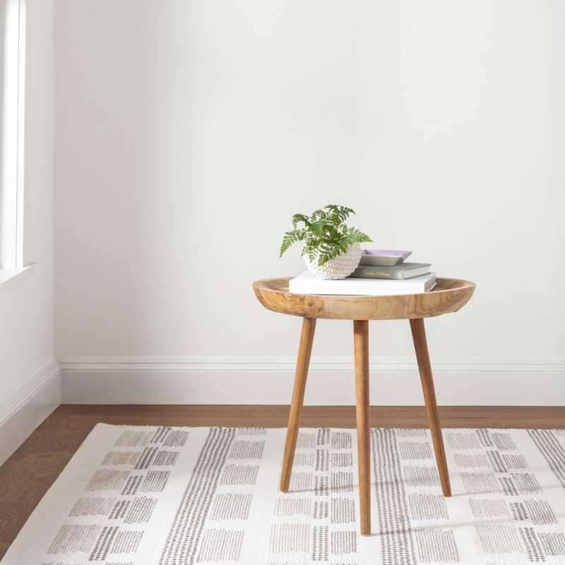 Tread Lightly Grey Handwoven Cotton Rug, Rectangle 5' x 8'