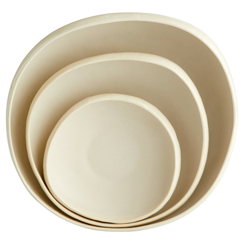 Elon Ceramic / Porcelain Decorative Bowl, 3.5" H x 13.5" W x 13.25" D