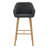 Modern Bar Stools Set Of 2, Kitchen Island Tall Chairs With Back, Arm, Footrest And Solid Wood Leg, Linen Fabric Upholstered-2104417242