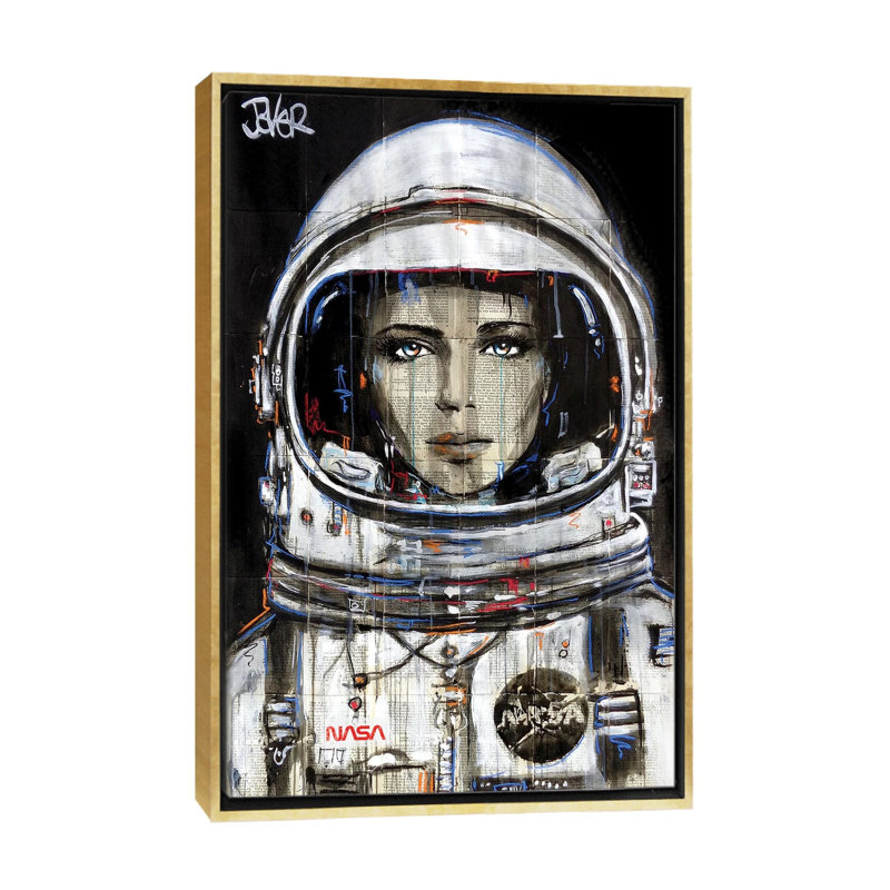Impression d’art graphique cosmos de Loui, Pas de tapis, Toile encadrée d'or, H 26 po x l 18 po x 1,5 po
