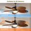 Ventilateur de plafond 5 pales 44/52 po Palm Tropical-846814620-846814610