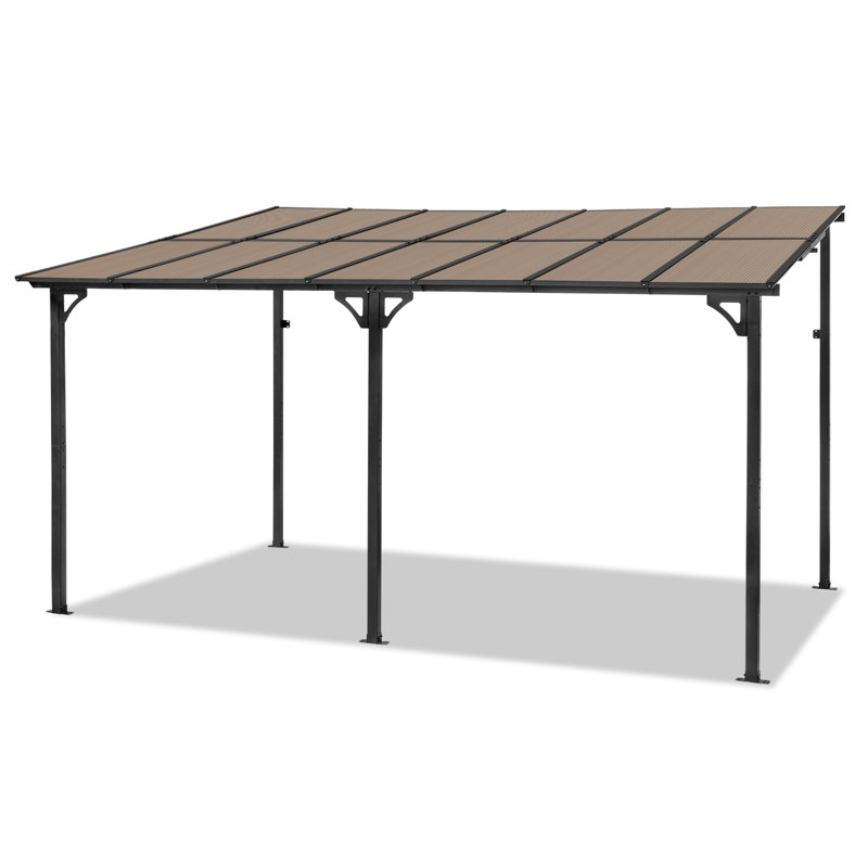 10*14Ft Durable Outdoor Wall-Mounted Pergola