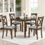 Ensemble de salle à manger 5 pièces en acacia - plateau carré de 34 po, chaises à dossier en X, structure gris doux, coussins en lin, fabrication vietnamienne, minimaliste moderne-1035834034
